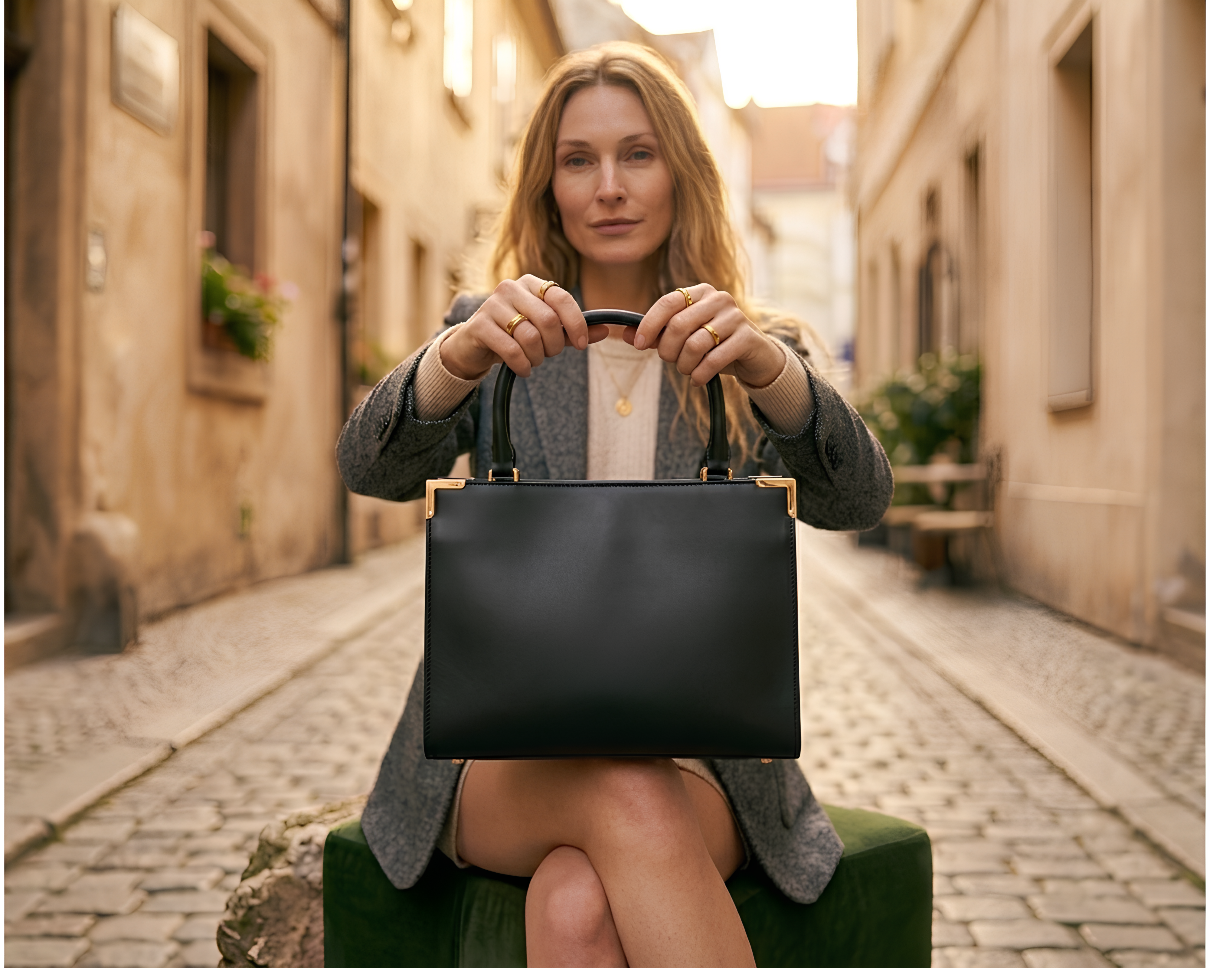 Campanha Bellavéa, com bolsa em primeiro plano